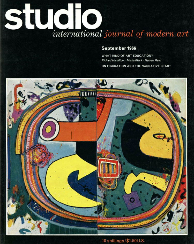 Studio International, September 1966, Volume 172 Number 881. Cover image: Alan Davie, Pan's Castle, 1965. Oil on two canvases, 84 x 95 in. Courtesy Lund Humphries.