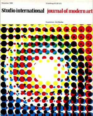 Studio International, November 1968, Volume 176 Number 905. Cover image: Cover specially designed for this issue by Peter Schmidt whose work is discussed and 
illustrated on pages 190 and 191.