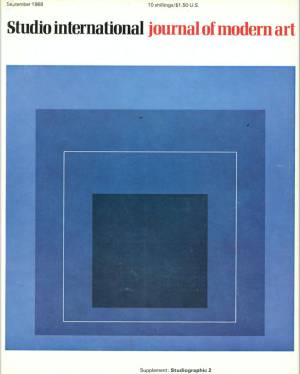 Studio International, September 1968, Volume 176 Number 903. Cover image: Cover design: Josef Albers, White Line Square XIII. Three-colour hand printed lithograph, 15 5/8 x 15 5/8 in. © 1966, Gemini G.E.L.