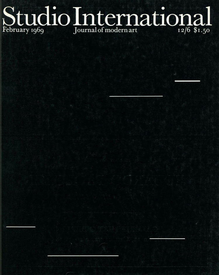 Studio International, February 1969, Volume 177 Number 908. Cover image.