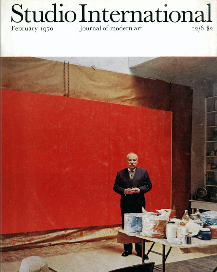 Studio International, February 1970, Volume 179 Number 919. The cover design, showing Barnett Newman in his studio, is taken from a photograph by Alexander Liberman.