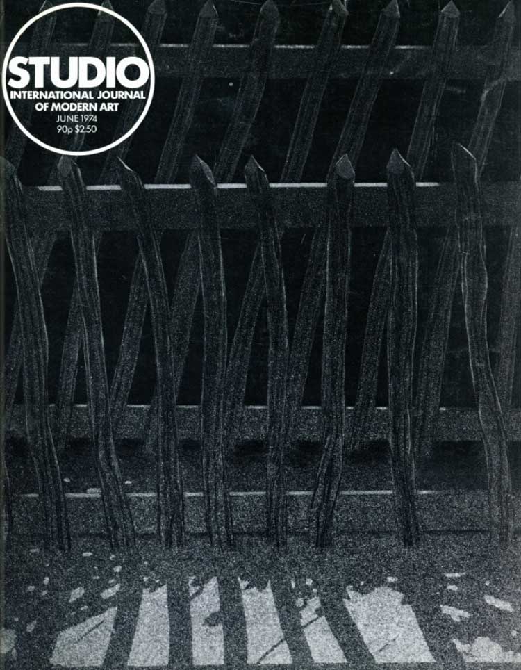 Studio International, June 1974, Volume 187 Number 967. Cover: Morning 1974 by Norman Stevens, etching / aquatint / mezzotint, published by Editions Alecto, London.