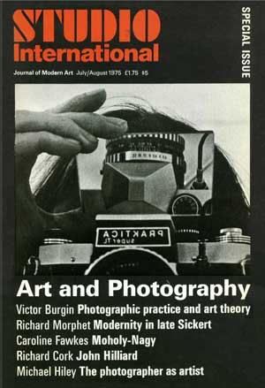 Studio International, July/August 1975, Volume 190 Number 976. Cover: detail from John Hilliard's Camera Recording Its Own Condition, 1971.