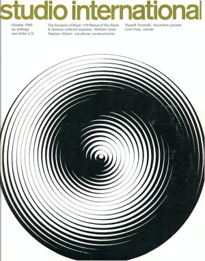 Studio International, October 1965, Volume 170 Number 870. Cover image: Getulio Alviani Italy, NP dt circulos 1965. Serigraph 68 x 68 cm.