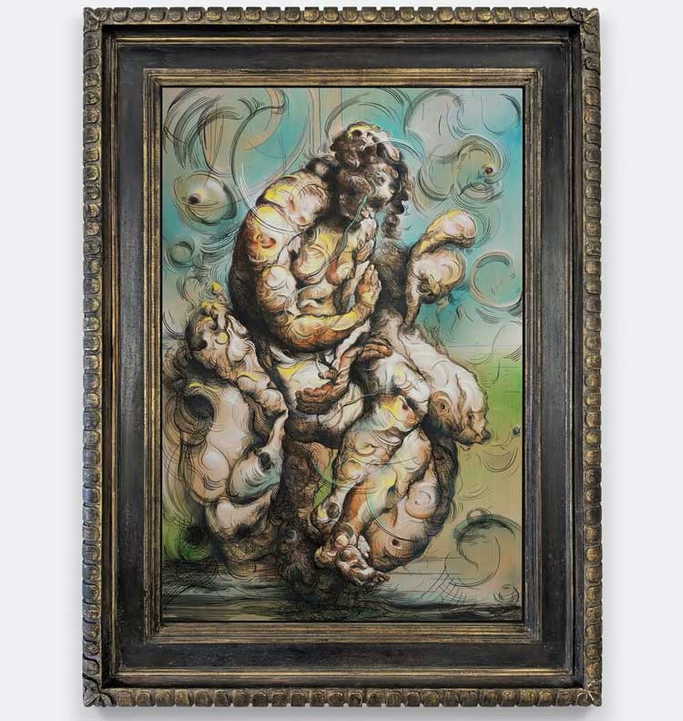 Glenn Brown, Rabbit Hole, 2025. Image courtesy the Artist and Gagosian © Glenn Brown. Photo: Joe Humphrys.