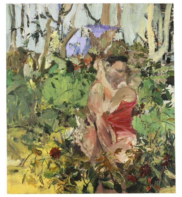 Cecily Brown, Couple, 2003–04. Oil on linen, 228.6 x 203.2 cm (90 x 80 in). FAMM (Female Artists of the Mougins Museum), France – The Levett Collection © Cecily Brown, 2026. Photo: Courtesy Gagosian.
