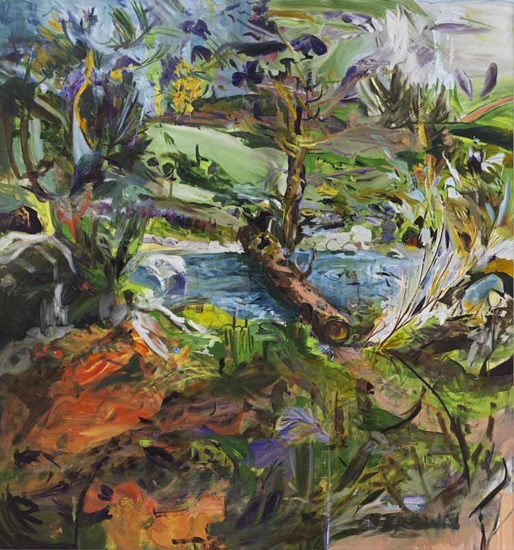Cecily Brown, Nature Walk with Paranoia, 2024. Oil on linen, 226.06 x 210.82 cm (89 x 83 in). © Cecily Brown, 2026. Photo: Genevieve Hanson.