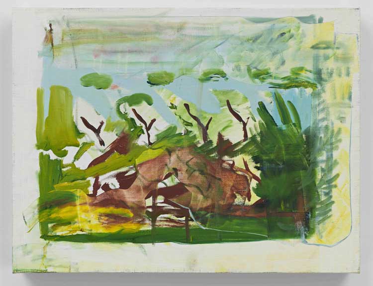 Cecily Brown, Players and painted stage, 2024. Oil on linen, 33.02 x 43.18 cm (13 x 17 in). © Cecily Brown, 2026. Photo: Genevieve Hanson.