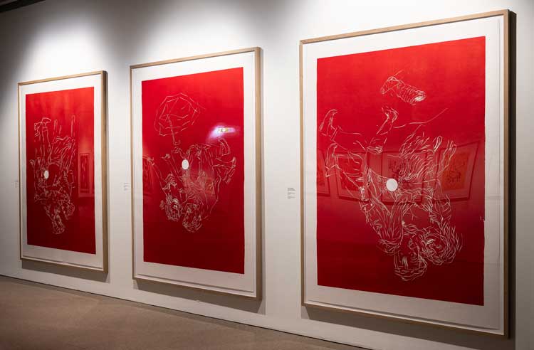 Georg Baselitz: A Life in Print, installation view, Kode. Photo: Thor Brødreskift. © Georg Baselitz.