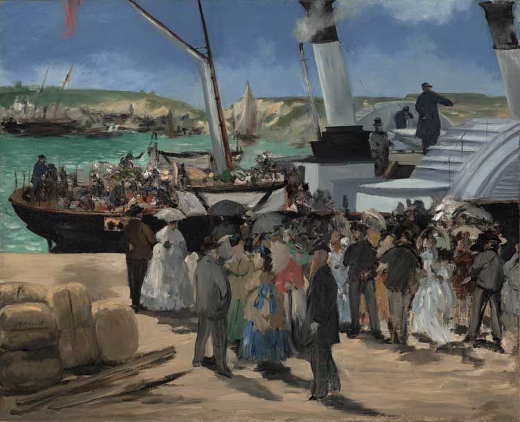 Édouard Manet, Departure of the Folkestone Steamer, 1869. Oil on canvas as reproduction, Philadelphia Museum of Art, The Mr and Mrs Caroll S. Tyson Jr. Collection.