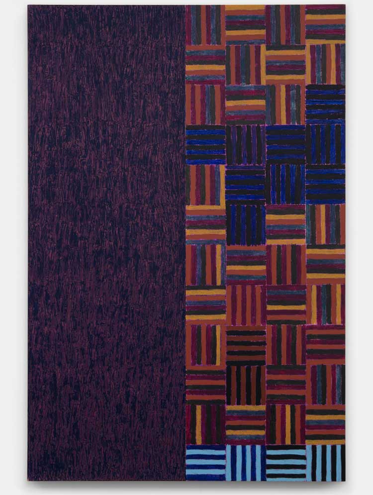 McArthur Binion, Sketch (Looking for Grey):For:Three Movements of Sunlight, 2014. Paintstick, ink and paper on board, 121.9 x 81.3 x 5.7 cm (48 x 32 1/8 x 2 1/4 in). Courtesy the artist and Xavier Hufkens.