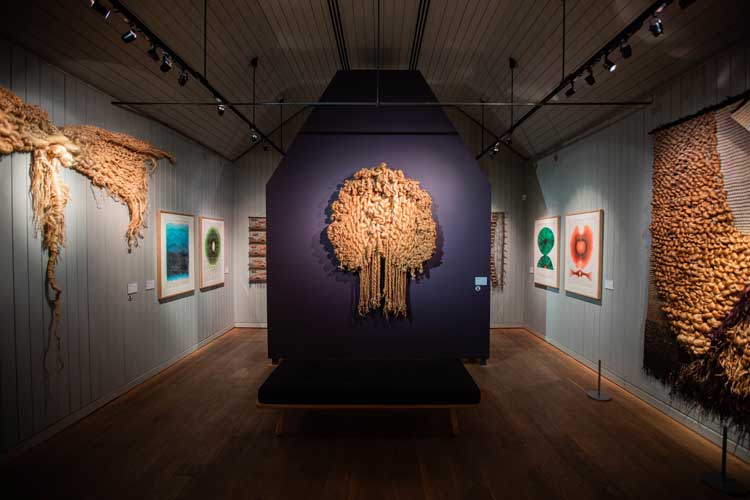 Tadek Beutlich: On and Off the Loom, installation view, Ditchling Museum of Art and Craft, 18 January – 22 June 2025. Photo: Phoebe Wingrove.
