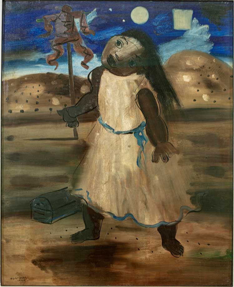 Candido Portinari, The Scarecrow, 1940. Oil on canvas, 99 x 83 cm. Mercer Art Gallery, Harrogate, North Yorkshire Council. Photo © Gary Lawson Media. © Portinari, Candido / © DACS 2024.