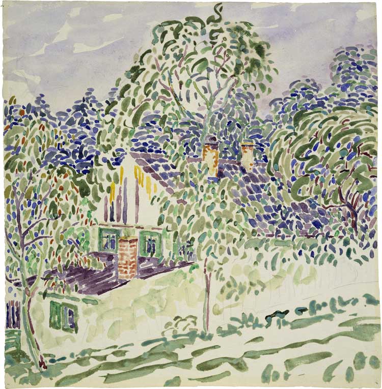 Fritz Bleyl, Farmhouse on a slope, 1907. Watercolour. Brücke-Museum. © Bleyl, Berlin/Solingen.