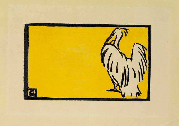 Fritz Bleyl, The Pelican, 1904. Coloured woodcut. Brücke-Museum. © Bleyl, Berlin/Solingen.