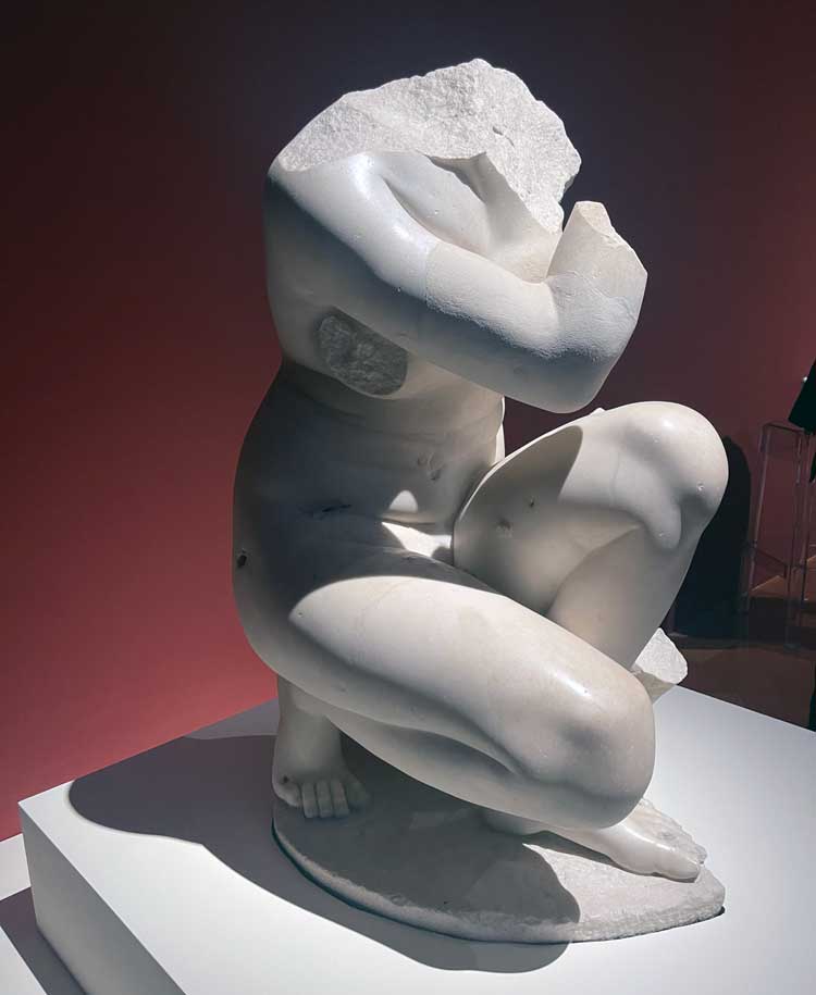Crouching Venus, mid-second-century AD. Installation view, Broken. The Power of the Fragment, Palazzo Strozzi, Florence. Photo: Veronica Simpson.