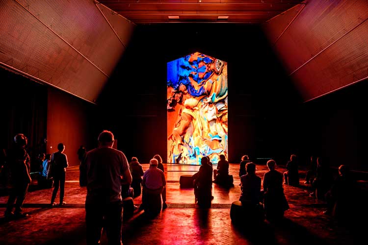 Smaller exhibition hall featuring work by Refik Anadol, Brusk Museum, Bruges.