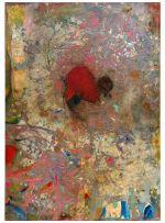 Frank Bowling, Potarospray, 1980. Acrylic on canvas, 116 x 81 x 5 cm. Courtesy the artist. Photo: Jess Littlewood. © Frank Bowling. All rights reserved, DACS 2025.