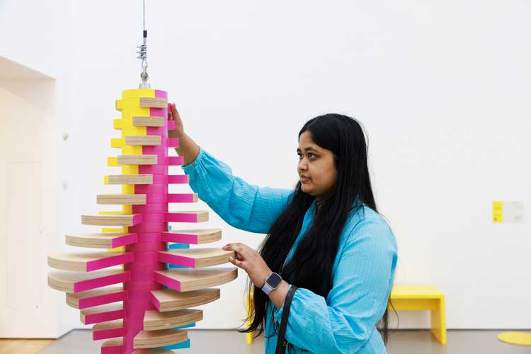 Ken Wilder, Pendulum, 2025 in Beyond the Visual at Henry Moore Institute 28 November 2025 – 19 April 2026. Photo: Joanne Crawford.