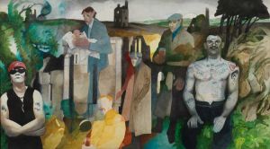 Edward Burra, Landscape, Cornwall, with Figures and Tin Mine, 1975. Private collection. © The estate of Edward Burra, courtesy Lefevre Fine Art, London.