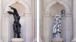 Lee Bul. Left: Long Tail Halo: CTCS #1, 2024; Right: Long Tail Halo: CTCS #2, 2024. Stainless steel, ethylene-vinyl acetate, carbon fibre, paint, polyurethane. Courtesy the artist. Images: The Metropolitan Museum of Art, Photo by Eugenia Burnett Tinsley.