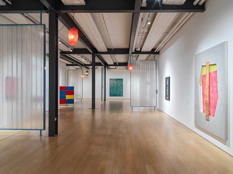 Martin Boyce. Before Behind Between Above Below. Installation view, Fruitmarket, 2024. Photo: Stefan Altenburger.