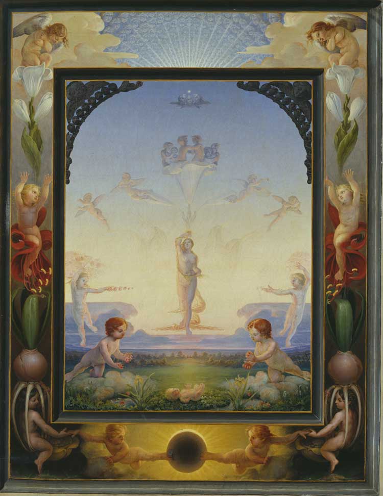 Philipp Otto Runge, The Large Morning (Der Grosse Morgen), 1809-10. Oil on canvas, 152 x 113 cm. Hamburger Kunsthalle, Gift of Condred Meißner, 1894. © Hamburger Kunsthalle/bpk. Photo: Elke Walford.