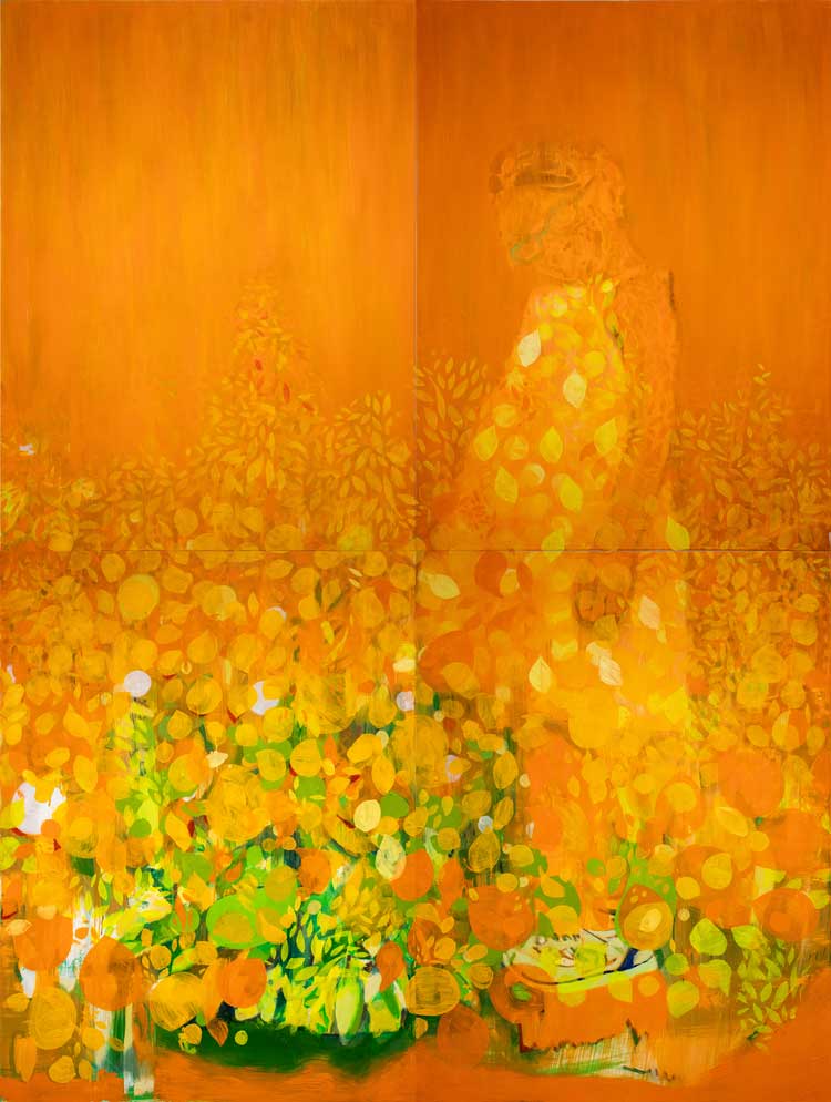 Bartosz Beda, Four Seasons, Spring, 2022-23. Oil on canvas, 96 x 72 in (244 x 182 cm). © The Artist.