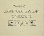 Ernst Ludwig Kirchner, 7 June 1905 
(Founding Document of the Artist’s Group Brücke), 1905. Ink. Brücke-Museum.