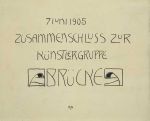 Ernst Ludwig Kirchner, 7 June 1905 
(Founding Document of the Artist’s Group Brücke), 1905. Ink. Brücke-Museum.