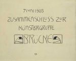 Ernst Ludwig Kirchner, 7 June 1905 
(Founding Document of the Artist’s Group Brücke), 1905. Ink. Brücke-Museum.