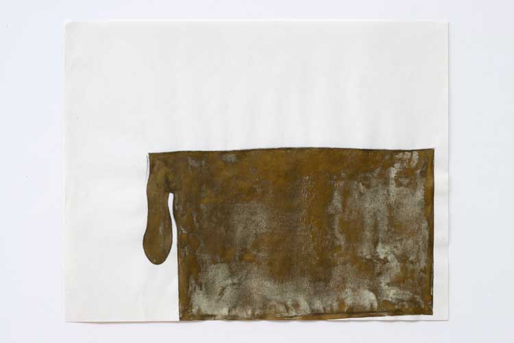 Joseph Beuys. Untitled, Undated. Gilded bronze on pencil or charcoal drawing, Image: 21 x 29,7 cm (8.27 x 11.69 in). Photo: Charles Duprat.