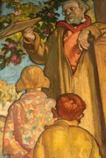 Frank Brangwyn, Education. Oil on canvas, 289.6 x 152.4 cm. Banqueting Hall of the Worshipful Company of the Skinners, London. Photo: Worshipful Company of the Skinners.