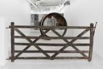 Rachael Louise Bailey. Luke’s gate, 2022. 5 bar oak wooden gate, 124 x 258 x 9 cm. Installation view, Thirst of the Tide, Alice Black Gallery, London, 2022. Photo: Theo Christelis, courtesy Alice Black Gallery.