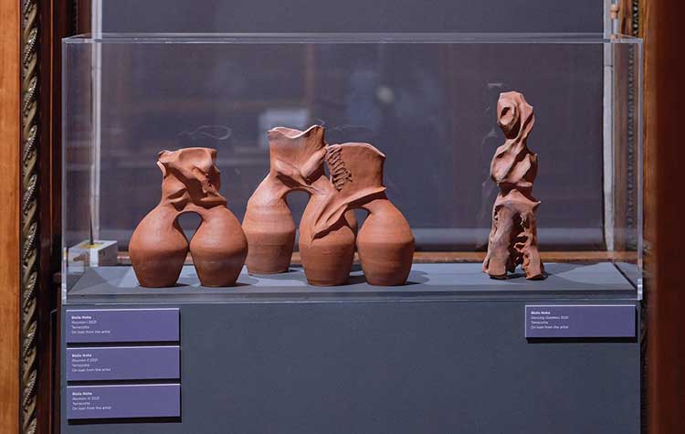 Installation view, Body Vessel Clay: Black Women, Ceramics and Contemporary Art, Two Temple Place, 29 January – 24 April 2022. Image copyright Two Temple Place. Photo: Amit Lennon.