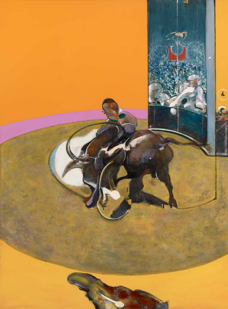 Francis Bacon, Study for Bullfight No. 1, 1969. Oil on canvas, 198 x 147.5cm. Private collection. © The Estate of Francis Bacon. All rights reserved, DACS/Artimage 2021. Photo: Prudence Cuming Associates Ltd.