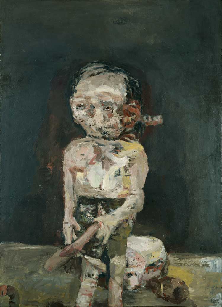 Georg Baselitz. Die große Nacht im Eimer (The Big Night Down the Drain), 1962-63. Oil on canvas, 250 x 180 cm. Museum Ludwig, Cologne. Gift from the Ludwig Collection, 1976. © Georg Baselitz 2021. hoto Jochen Littkemann, Berlin.