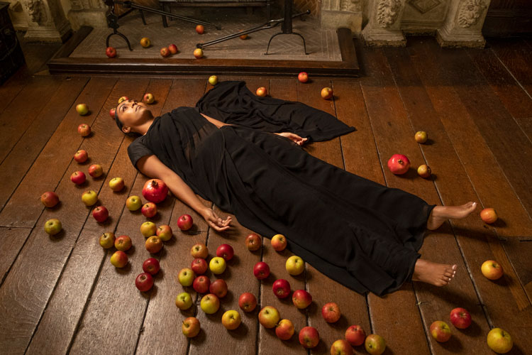 Sutapa Biswas, Lumen, 2021. Production Still - All the Apples. Sutapa Biswas © Sutapa Biswas. All rights reserved, DACS 2021.