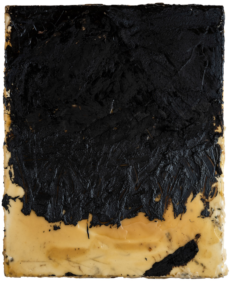 Eleanor Bartlett. Tar painting 3, 2019. Tar and wax on canvas, 60 x 50 cm. © the artist.