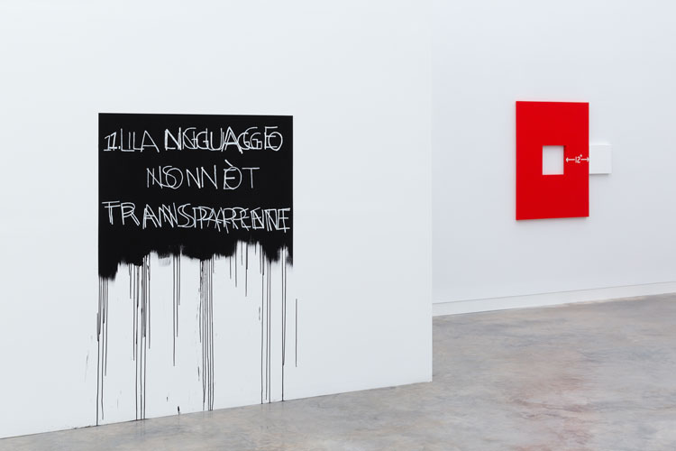 Bochner Boetti Fontana, installation view, Magazzino Italian Art 2 October – 11 January 2020. Photo: Alexa Hoyer. Courtesy of Magazzino Italian Art.