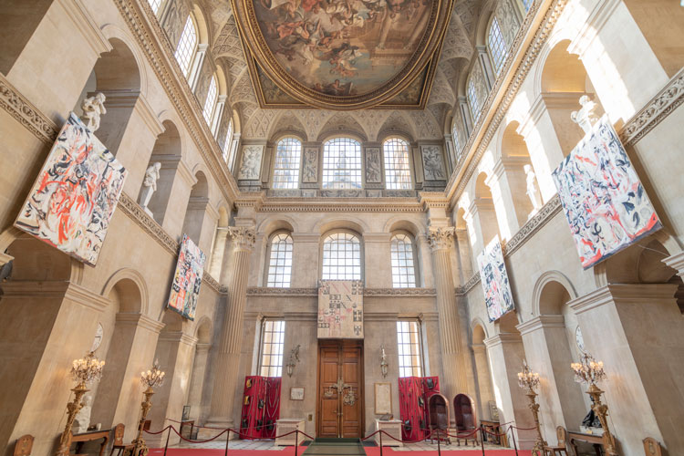 Cecily Brown, Armorial Memorial, 2019. Installation view of Cecily Brown at Blenheim Palace, Blenheim Palace, 2020. Photo: Tom Lindboe. Courtesy of Blenheim Art Foundation.