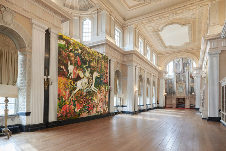 Cecily Brown, The Triumph of Death, 2019. Installation view of Cecily Brown at Blenheim Palace, Blenheim Palace, 2020. Photo: Tom Lindboe. Courtesy of Blenheim Art Foundation.