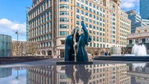 The luxury corporate campus of Canary Wharf makes an unusual but strangely prescient setting for sculptor Helaine Blumenfeld’s biggest UK solo exhibition to date