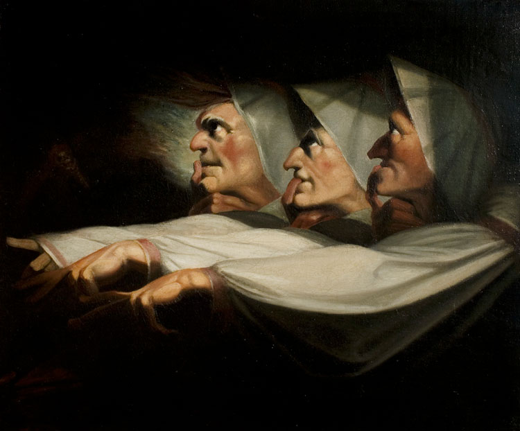 Henry Fuseli, The Weird Sisters, Macbeth, by Henry Fuseli, c1783. RSC Theatre Collection.