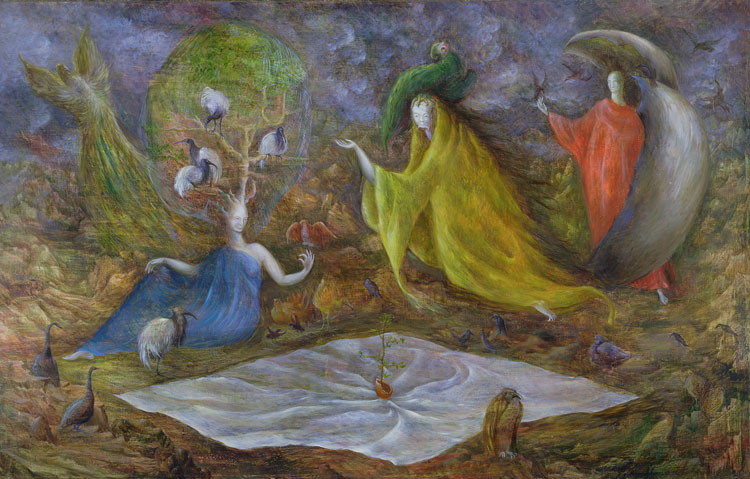 Leonora Carrington, The Pomps of the Subsoil, 1947. © Estate of Leonora Carrington / ARS, NY and DACS, London 2019, UEA 28. Sainsbury Centre for Visual Arts, University of East Anglia. Photo: James Austin.