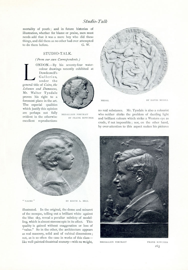 Aubrey Beardsley. In Memoriam. The Studio, An Illustrated Magazine of Fine and Applied Art, Vol 13, 1898, page 263. © Studio International Foundation.