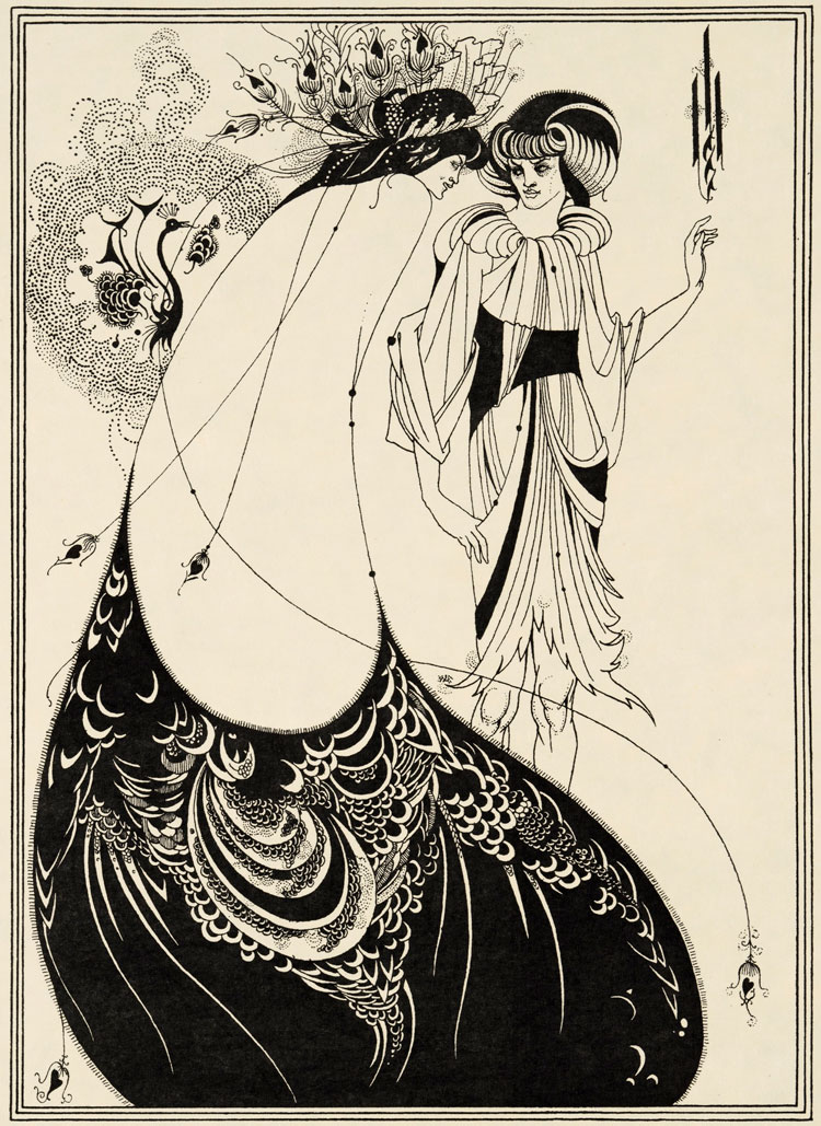 Aubrey Beardsley. The Peacock Skirt, illustration for Oscar Wilde’s Salome, 1893. Line block print on paper. Stephen Calloway. Photo: © Tate.