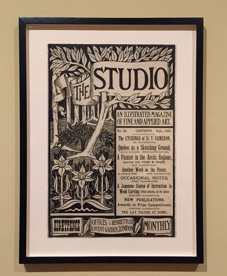 Poster for ‘The Studio’, 1893. Lithograph and letterpress on paper. This poster for The Studio magazine simply re-uses Beardsley’s design for the cover. Photo: Emily Spicer.