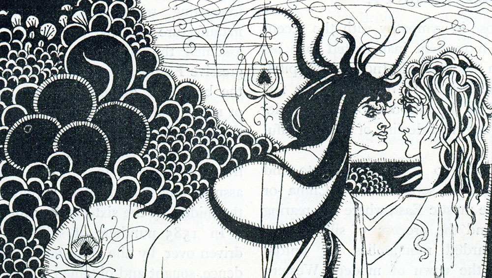 From a drawing in illustration of Mr. Oscar Wilde's ‘Salome’ by Aubrey Beardsley (detail). In A New Illustrator: Aubrey Beardsley, The Studio, An Illustrated Magazine of Fine and Applied Art, Vol 1, No 1, April 1893, page 19. © Studio International Foundation.