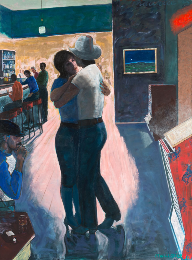 Maurice Burns. Moonlight on the Plains (A Little Romance), 1993-95. Oil on canvas, 75 7/8 x 55 7/8 in. Image courtesy the artist and Gerald Peters Contemporary.